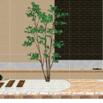 枕木門袖と園路イメージパース