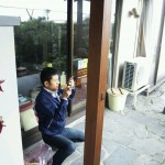 撮影に夢中の社長