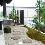 玄関横の飛石
