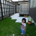 子供と芝生