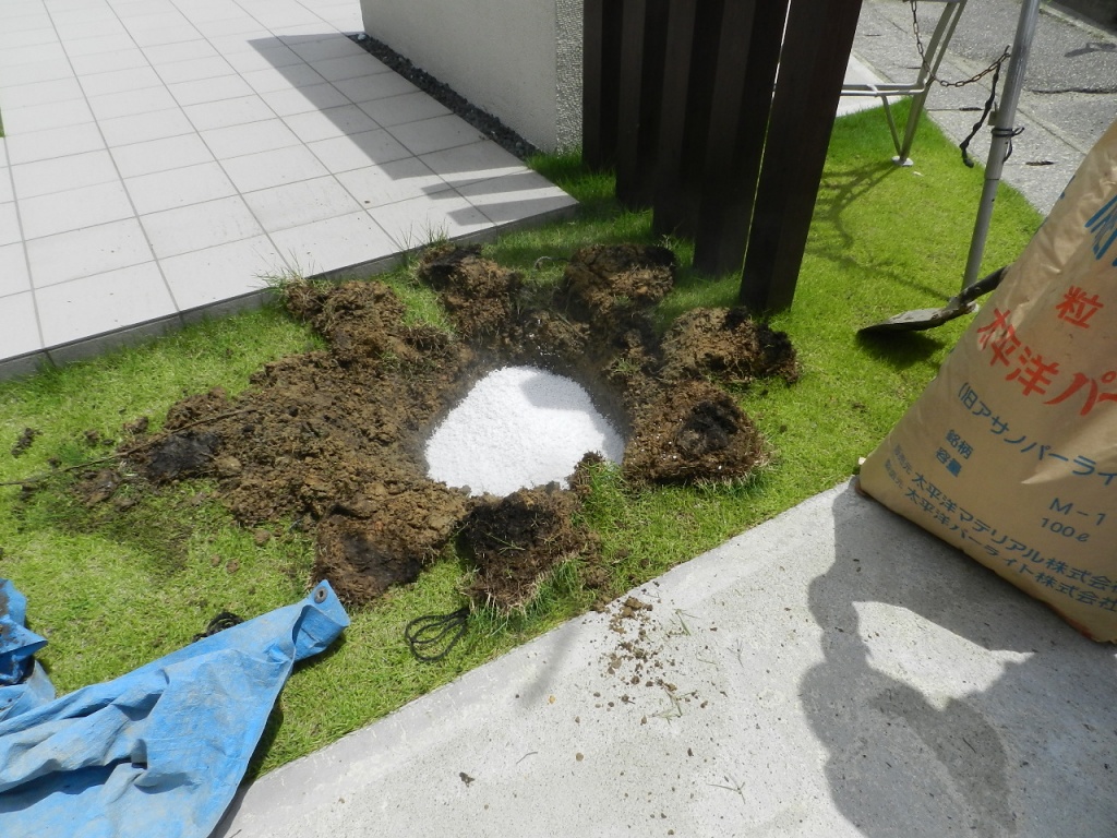 樹木の植替え 土壌改良 富山県 エクステリア 外構 庭工房sekitoh