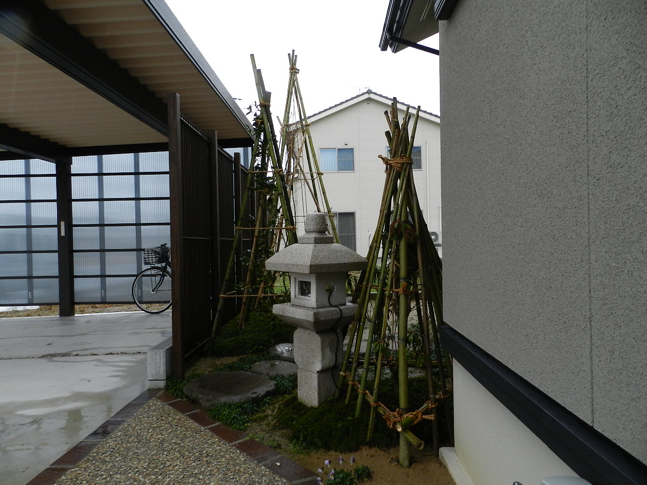 雪吊り 雪囲い 砺波市 富山県 エクステリア 外構 庭工房sekitoh